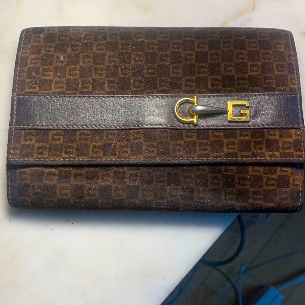 Gucci Vintage,made in Italy,  suede leather wallet.